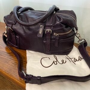Cole Hahn plum satchel/crossbody handbag very good used condition